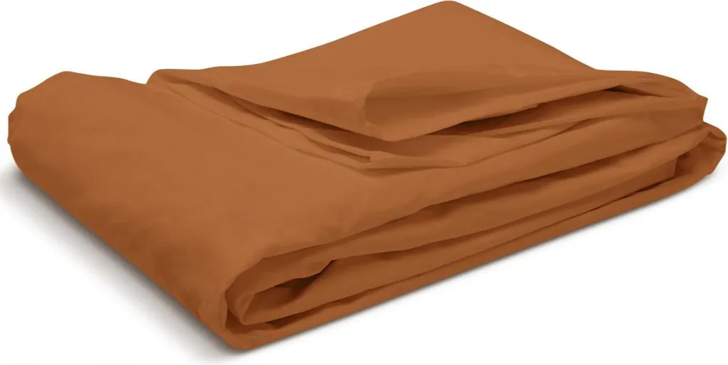 Drap housse percale de coton 180x200cm - Douceur et tenue Terracotta - 4