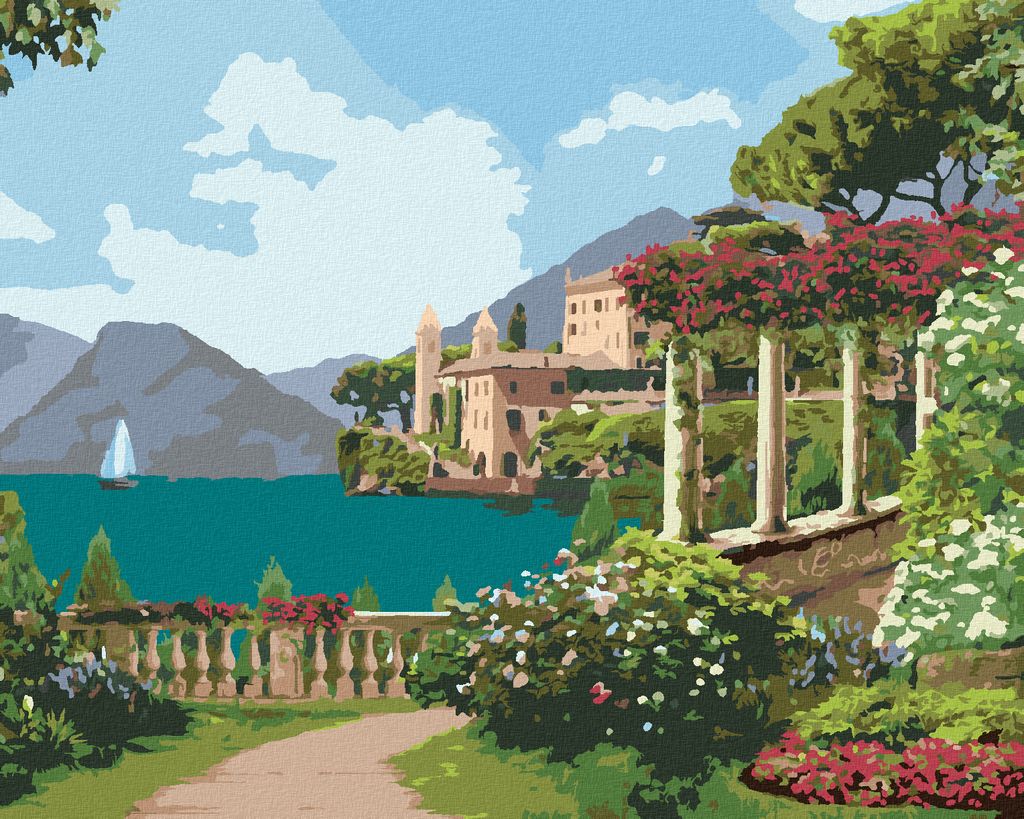 Zuty - Malen nach Zahlen - SCHÖNE KÜSTE IN ITALIEN, 40x50 cm, mit Keilrahmen (bereits gespannt)