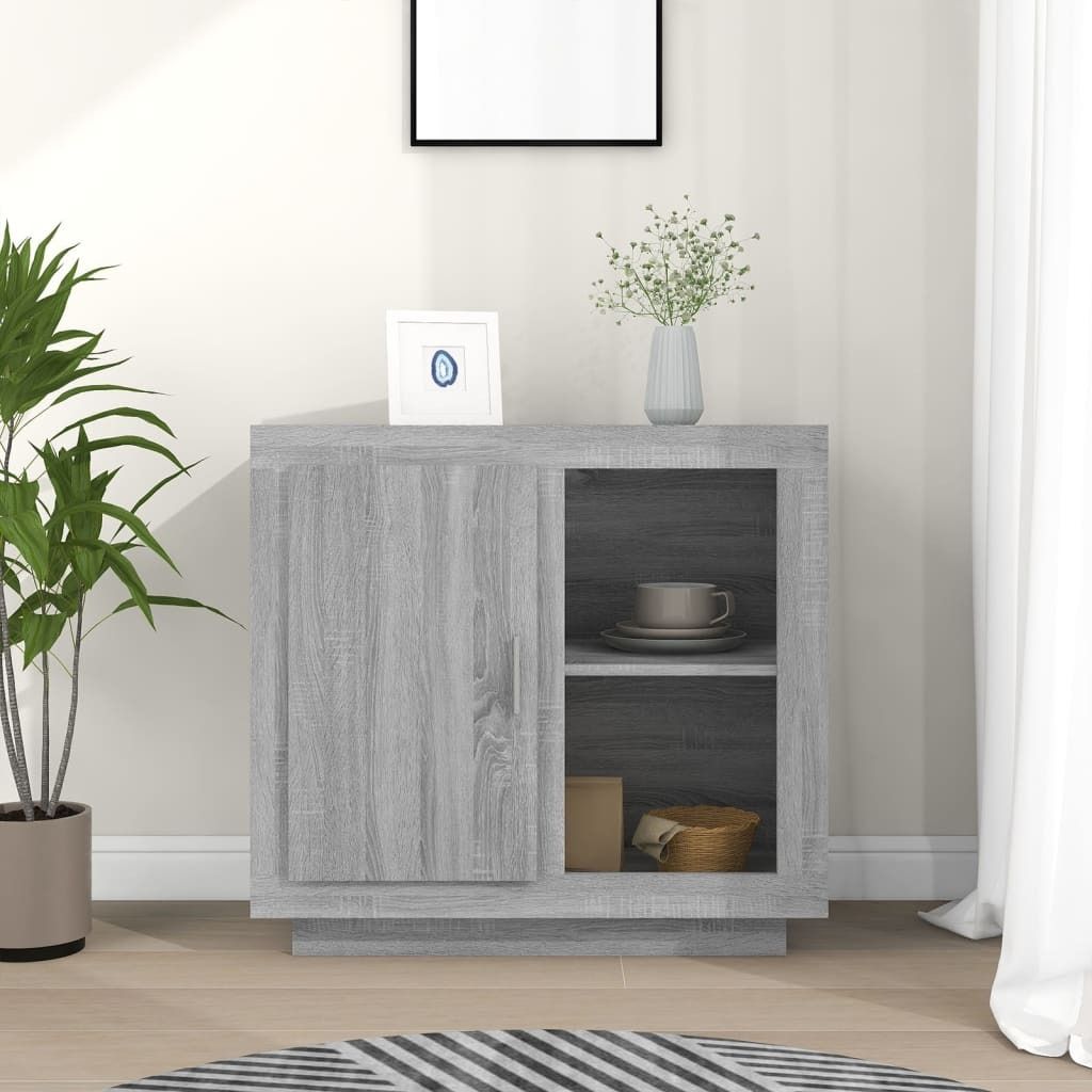 The Living Store Sideboard Grau Sonoma 80x40x75 cm
