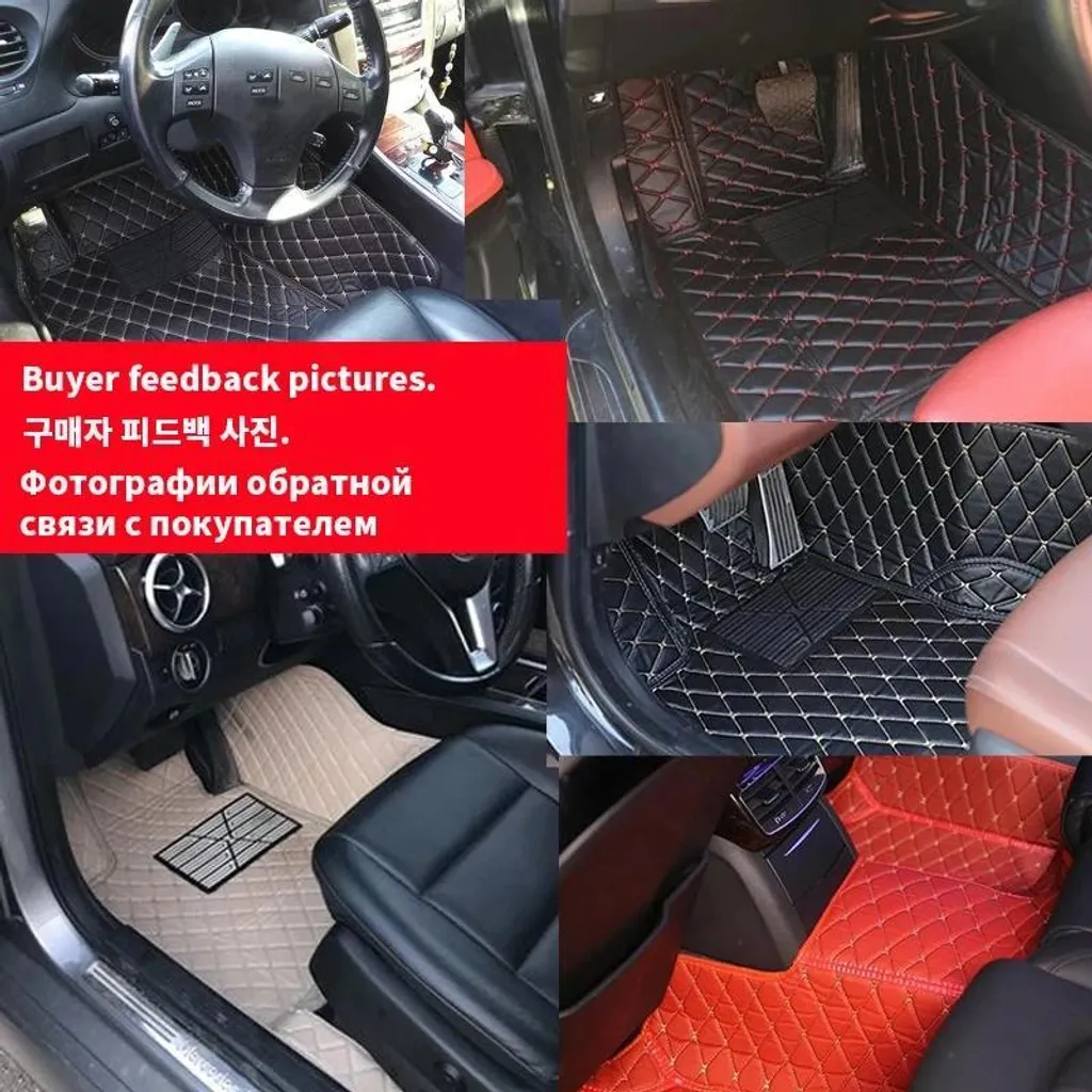 Tappetini per auto, design con bordi, su misura per veicoli a 7 posti, 3 tappetini-11 - 3