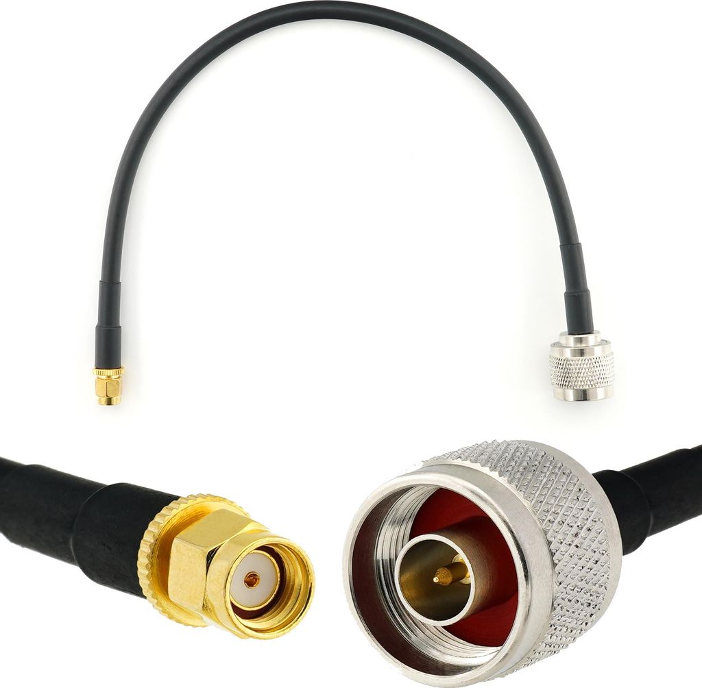 30cm RP-SMA Stecker auf N Stecker Koaxialkabel — 0.3 Meter Verlustarmes HF-240 (LMR 240 Äquivalent) Antennenkabel 50ohm Verlängerungskabel — ...
