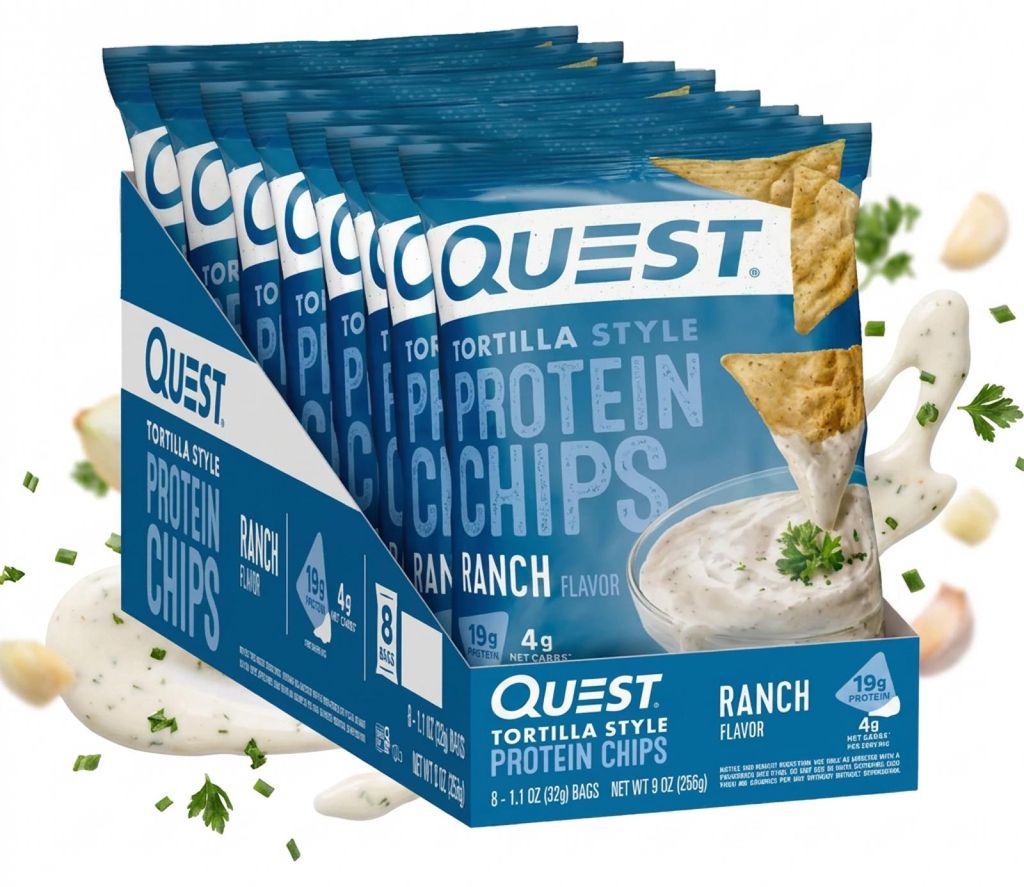 Quest Nutrition Protein Tortilla Chips (8x32g) Ranch - Produktbild 