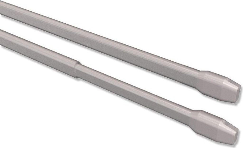 Interdeco Vitragestangen, Scheibenstange Silbergrau / Chrom matt, 40-60 cm (Packung 2 Stück)