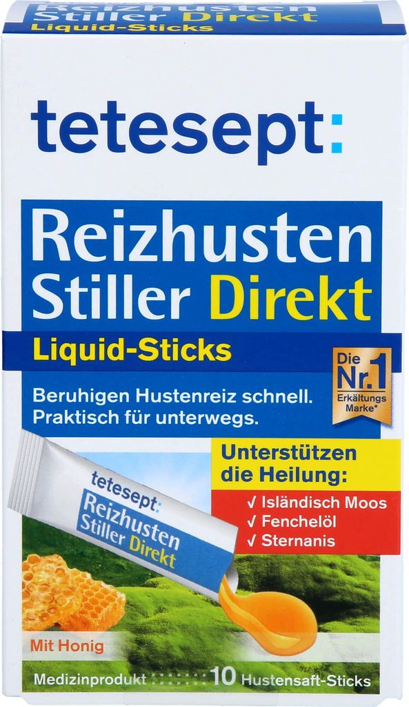 Tetesept, pastillas líquidas para calmar la tos irritativa, Imagen del producto 