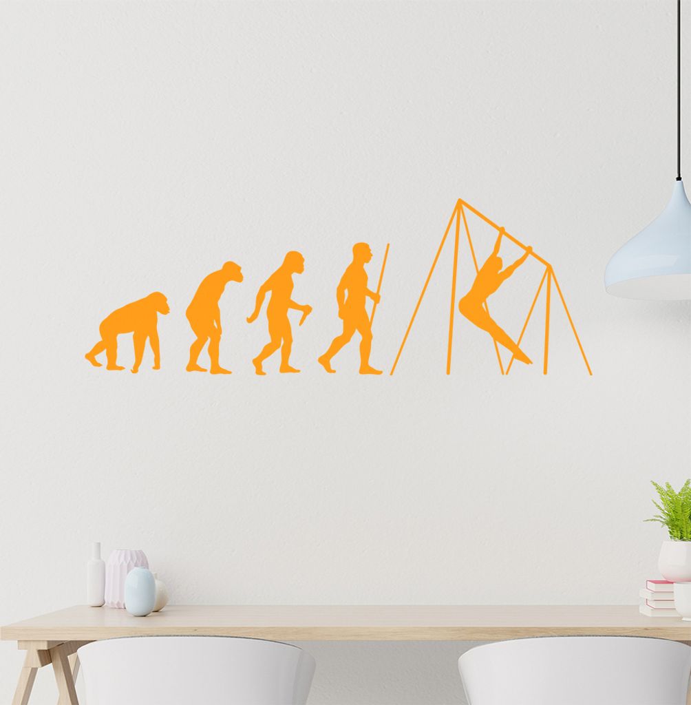 Reck Turnen Evolution Wandtattoo Wandaufkleber Wall Sticker - Dekoration, Küche, Wohnzimmer, Schlafzimmer, Badezimmer