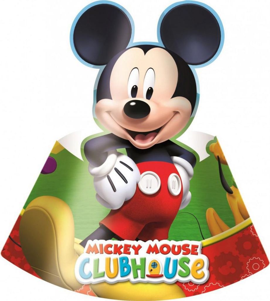 6er Set Disney Mickey Partyhüte -Playful- aus Papier - Geburtstagsparty