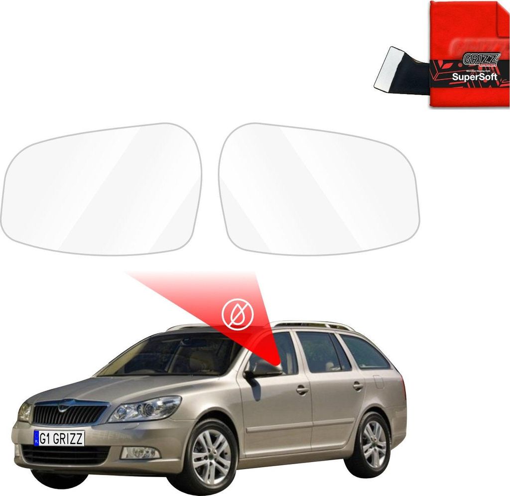 Regenschutzfolie Grizz Protector für Außenspiegel - Skoda Octavia 2 Kombi Facelifting (2008-2013)