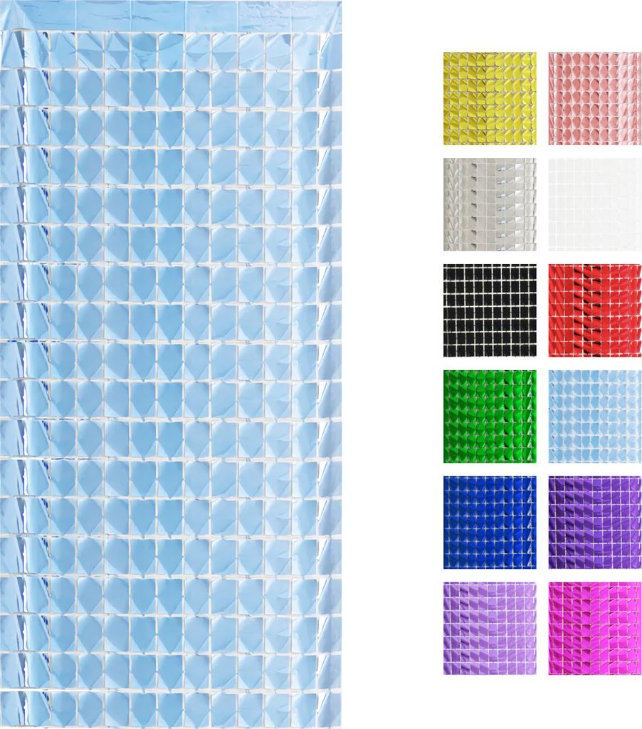 Paillettenwand Party Lametta Vorhang 100x200cm, Hellblau Produktbild 