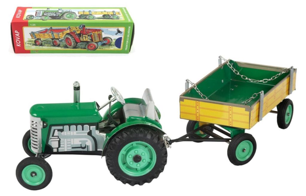 Trattore Zetor con chiave verde in metallo 28cm Kovap in Immagine del prodotto 