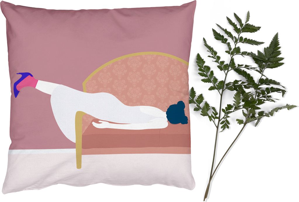 MuchoWow Zierkissen Sofakissen Wohnzimmer Dekokissen 45x45 cm Vintage - Frauen - Pastell - Schlafpolster - Polster für das Sofa