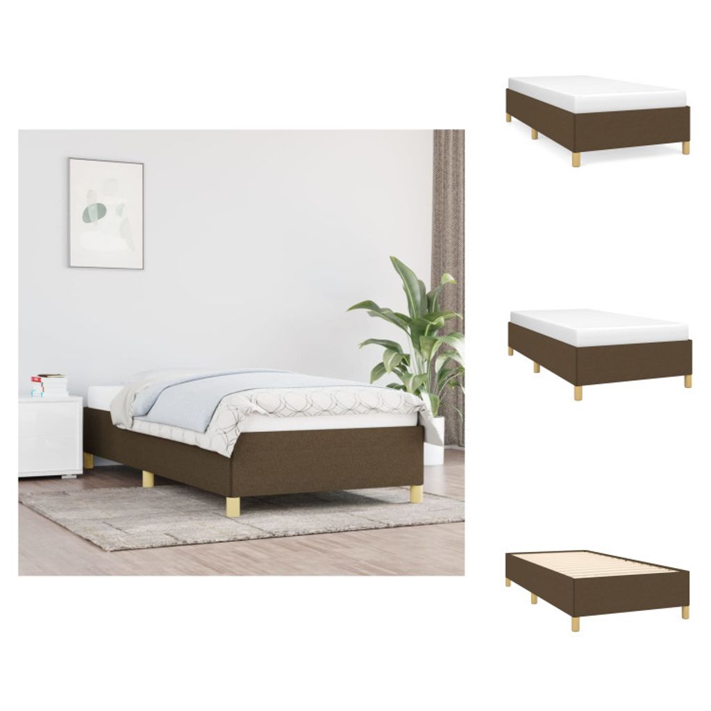 vidaXL Bettgestell Dunkelbraun 90x190 cm Stoff - Betten & Bettgestelle