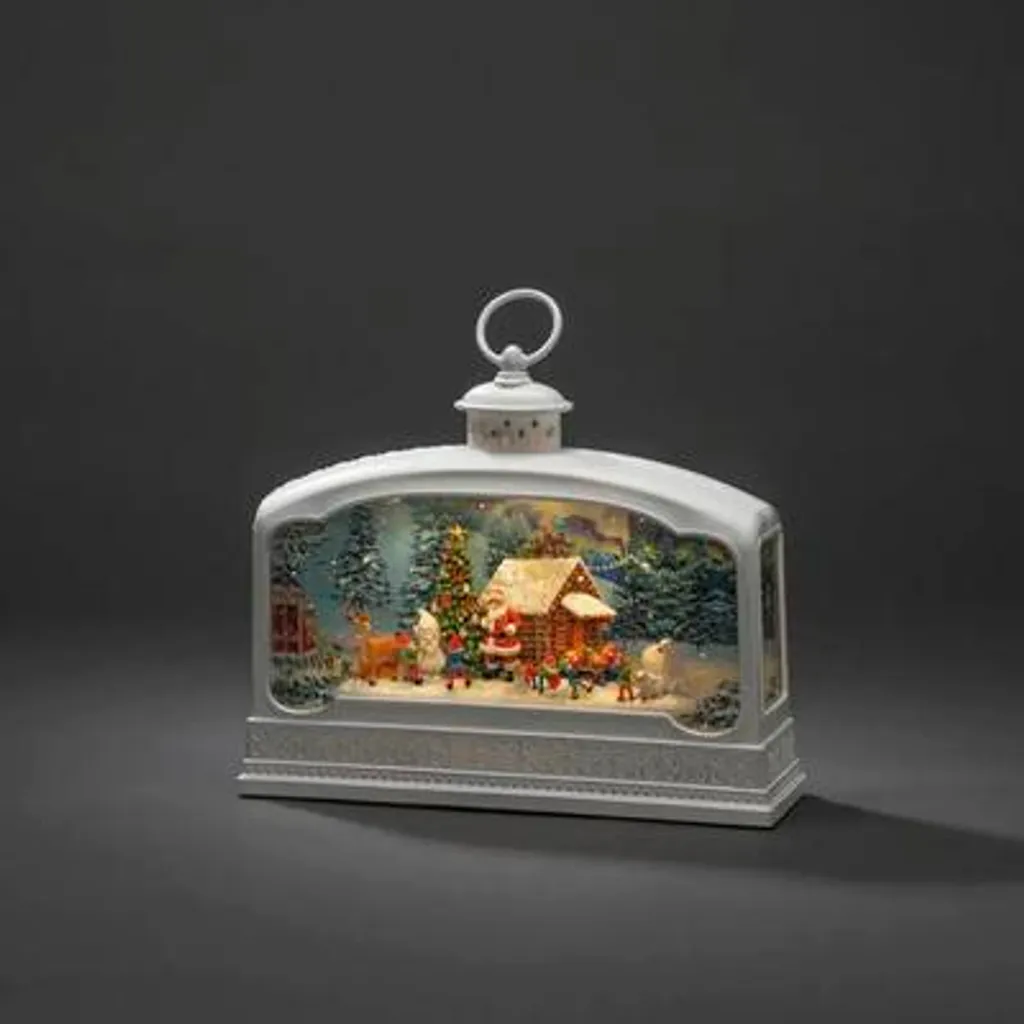 Décoration de Noël lumineuse Lanterne Père Noël LED pour intérieur