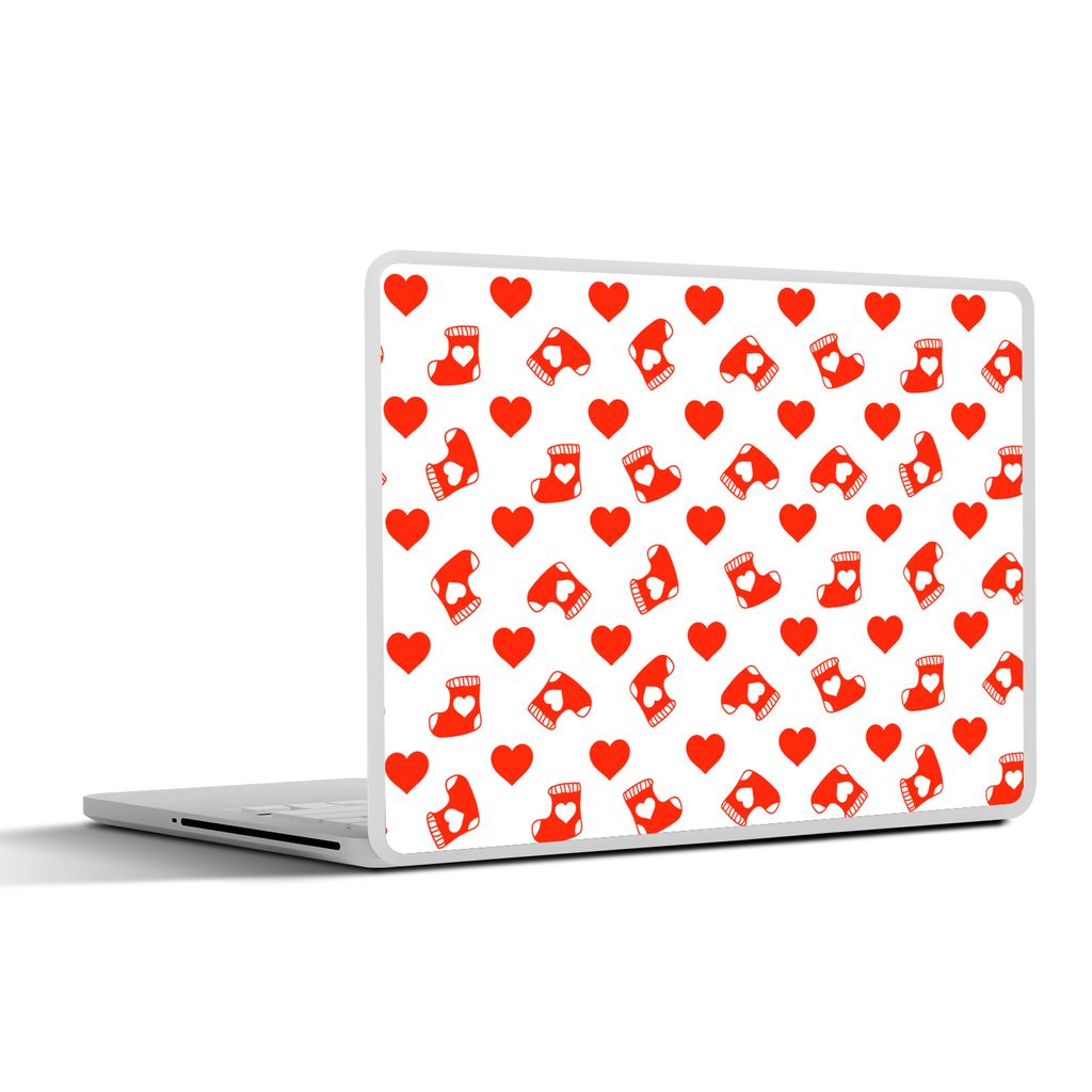 MuchoWow Laptop Aufkleber Sticker Cover Weihnachten - Muster - Valentinstag 30x22 cm - Laptop-Sticker