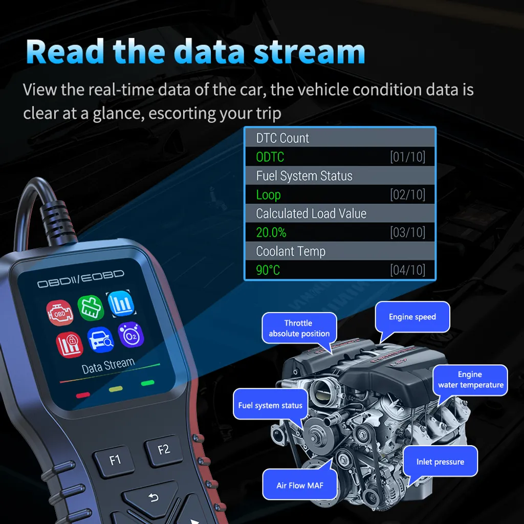 Lecteur de Code OBD2 Universel INF - Valise de Diagnostic Auto Moteur