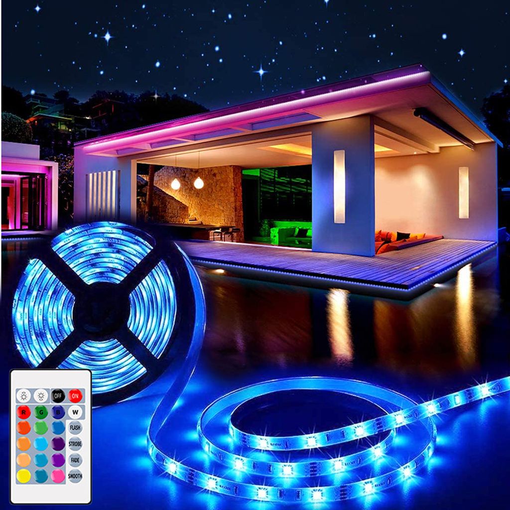USB LED Streifen RGB TV Hintergrundbeleuchtung Wasserdichte 2835 SMD Farbwechsel Lichtband mit Fernbedienung, 1m 60Leds