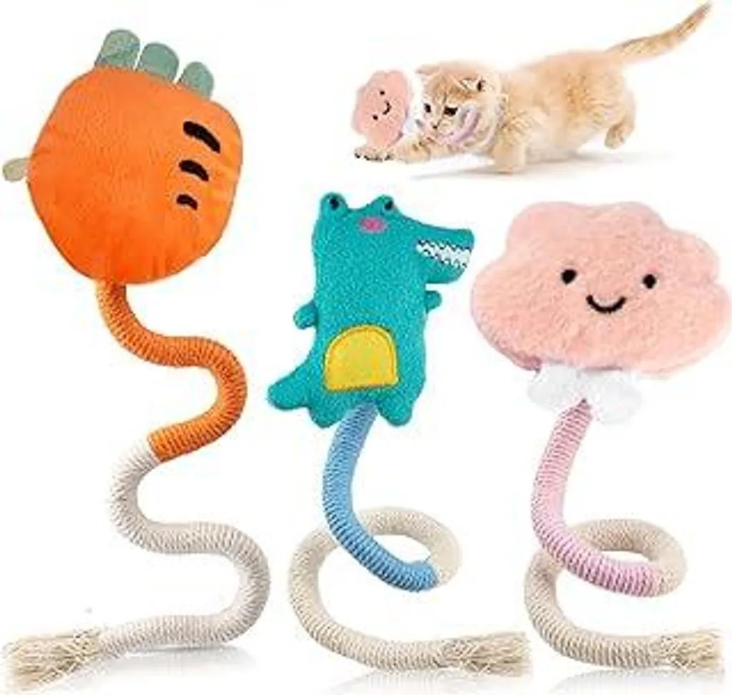 Corda da Mordere Neerow per Gatti: 3 Giochi Naturali Erba Gatta e Denti