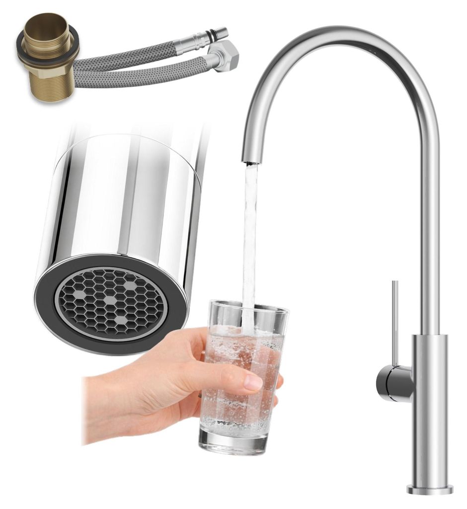 Granitan | PRESTIGE SLIM - Küchenarmatur - 360° schwenkbar - Chrom - Keramikkopf