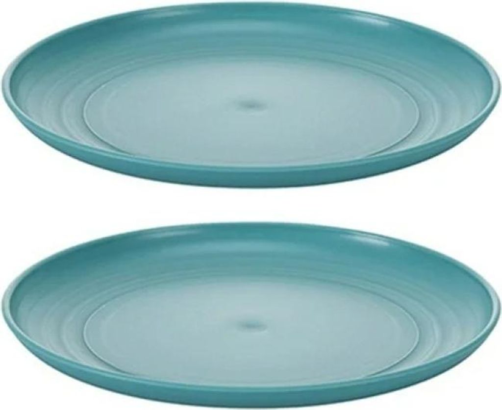 Teller-Set, 2er-Pack, Alternative zu Plastiktellern, mikrowellen- und spülmaschinengeeignet, bruchsicher