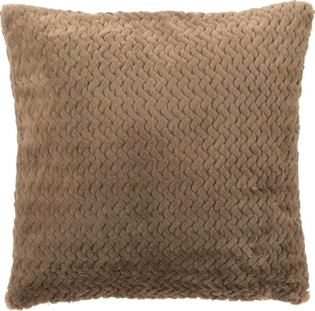 Grand Coussin Carré Marron en Polyester - Décoration Textile J-Line
