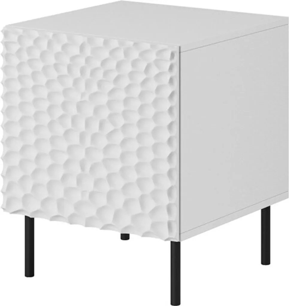 Table de nuit 2 pièces pour lit double rangement chevet blanc mat chic