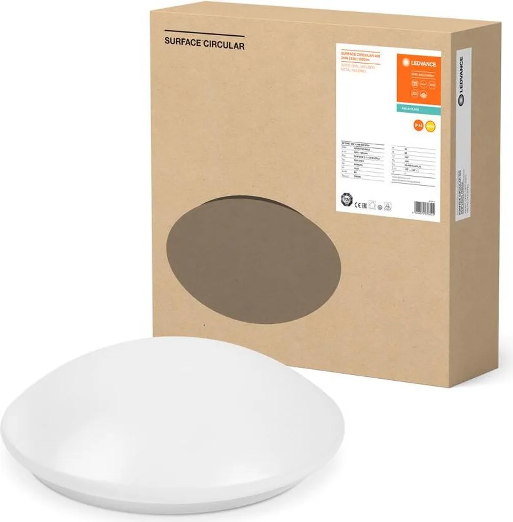 Plafoniera LEDVANCE Surface-C 400 24W 3000K IP44 | Illuminazione LED Professionale
