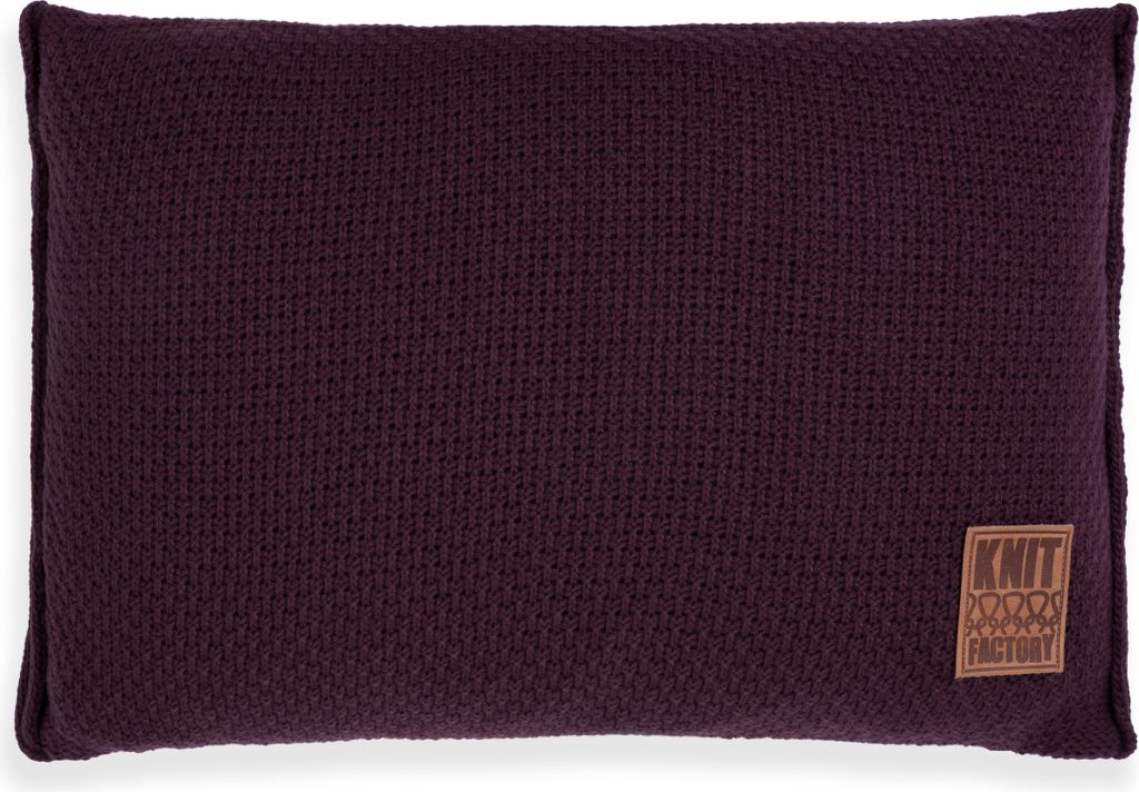 Knit Factory Jesse Kissen - Aubergine - 60x40 cm Produktbild 