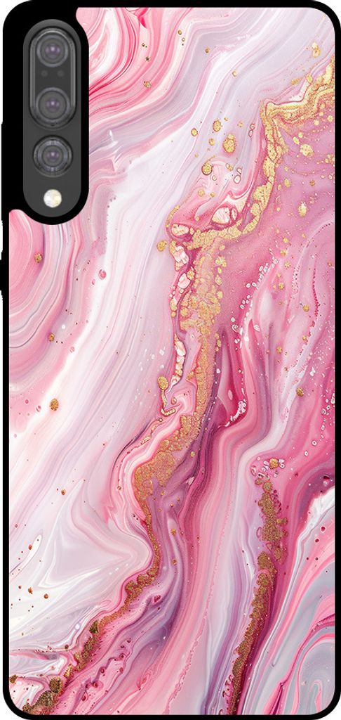 Smartphonica Telefon Fall geeignet für Huawei P20 Plus mit Marmor Druck - TPU zurück Abdeckung Fall Marmor Design - Rosa