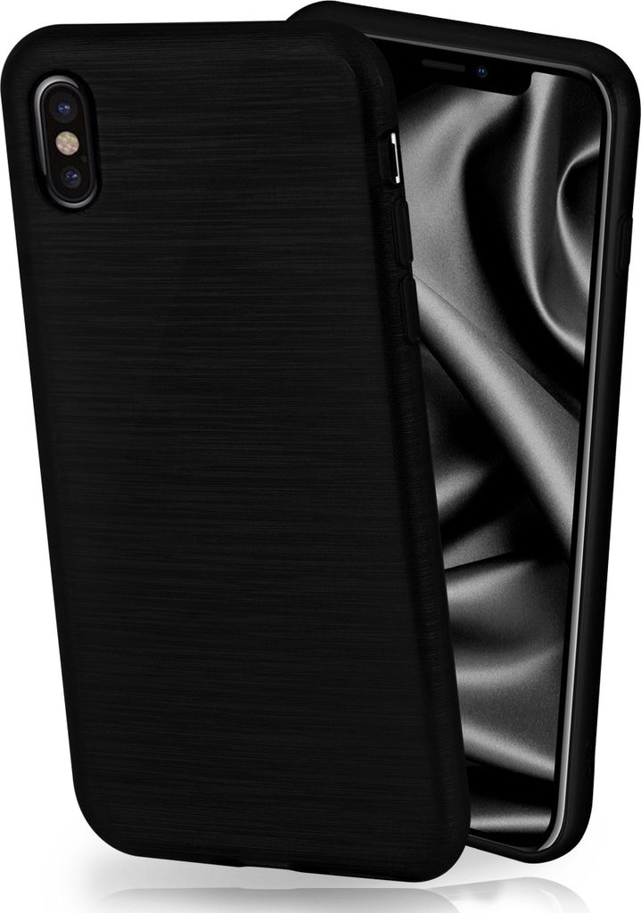 moex Brushed Case kompatibel mit Apple iPhone X / iPhone XS - Hülle aus Silikon, Anthrazit
