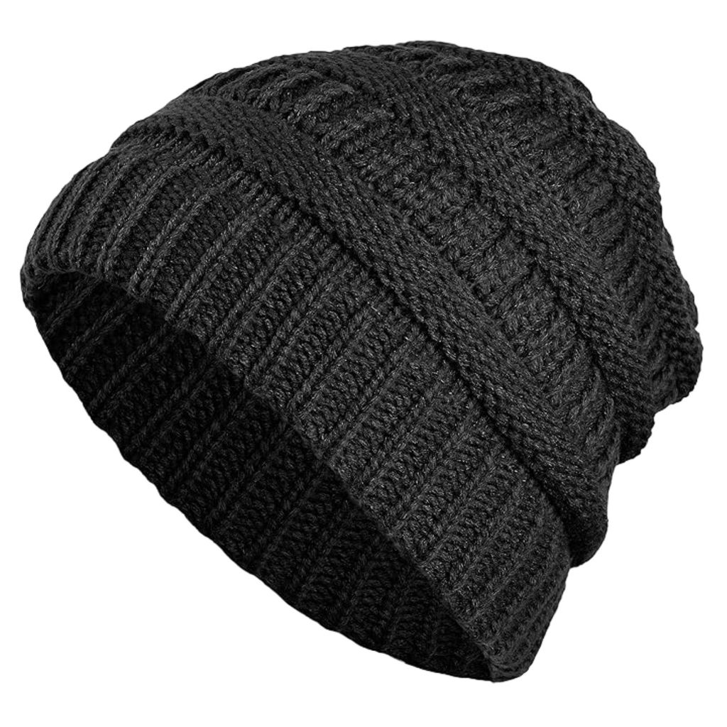 Háčkovaná čepice s culíkem, dámská čepice - BEANIEHUT Black Obrázek produktu 