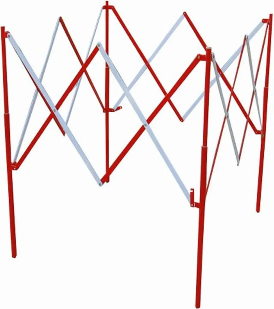 Barrière extensible VISO BAR002RB en acier rouge et blanc de 1,30 m