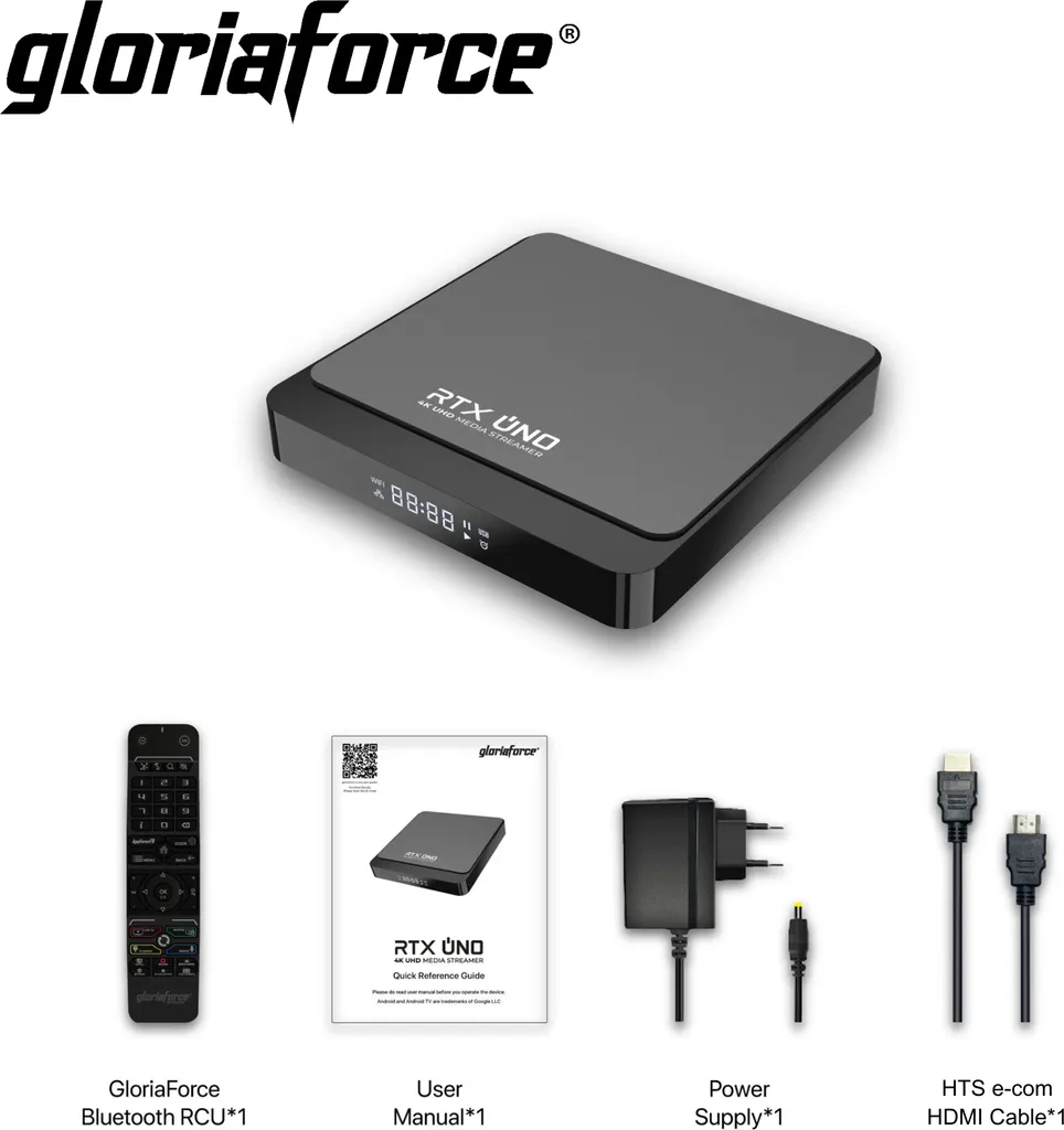 Box TV 4K GloriaForce RTX Uno pour Streaming Fluide Android 11 et Bluetooth - 7
