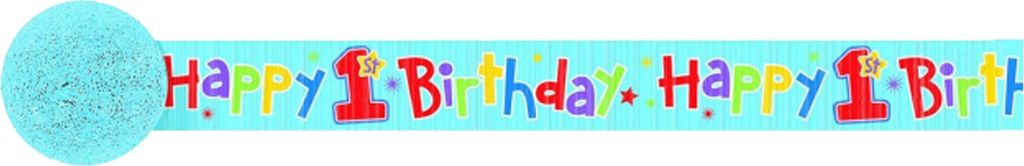 Amscan - Luftschlangen "Happy 1st Birthday", Krepppapier SG38356 (Einheitsgröße) (Bunt)