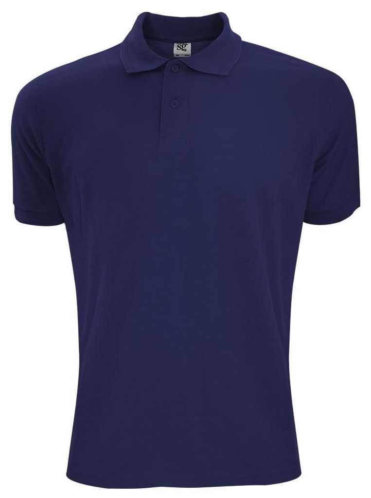 SG PolyBaumwolle Herren Polo-Shirt, Kurzarm FK779 (L) (Marineblau)