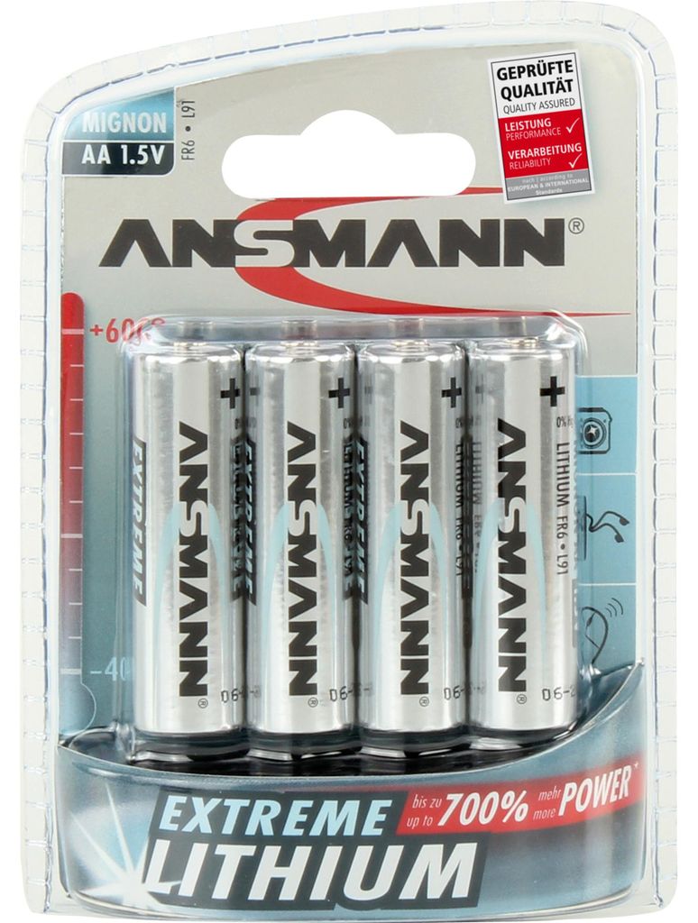 ANSMANN Mignon Extreme Lithium - Pile 4 x type AA - Li Image du produit 