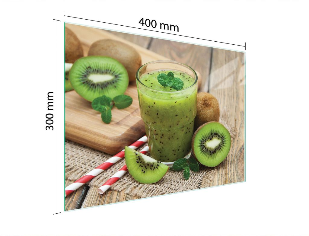 Schneidebrett Herdabdeckplatte Multiglasschneidplatte 40x30 cm Kiwi Holz