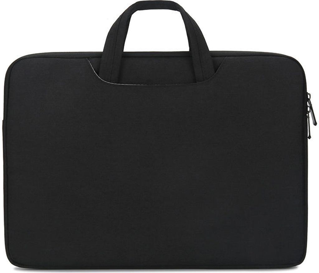 Case2go - Laptoptasche Hülle Tasche für Macbook, Laptop, Chromebook - Baumwolle - 13 Zoll - Mit Extrafach - Mit Griff - Schwarz