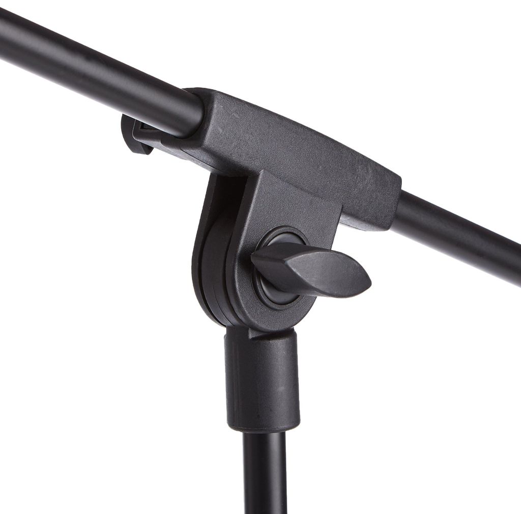 Amazon Basics Dreibein Mikrofonständer bis 218cm neigbar Stahl transportabel Schwarz