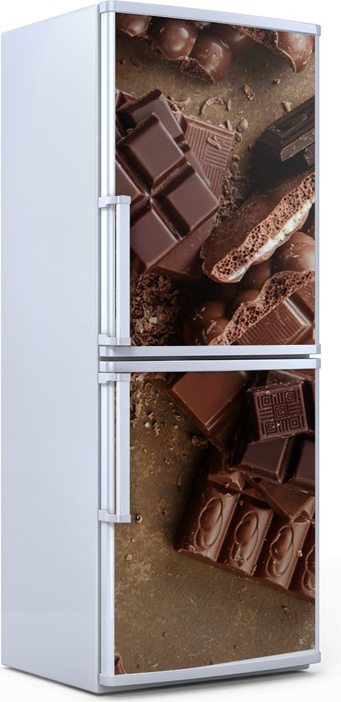 Kühlschrankdekoration 70x180 cm Aufkleber auf dem Kühlschrank - dunkel Schokolade