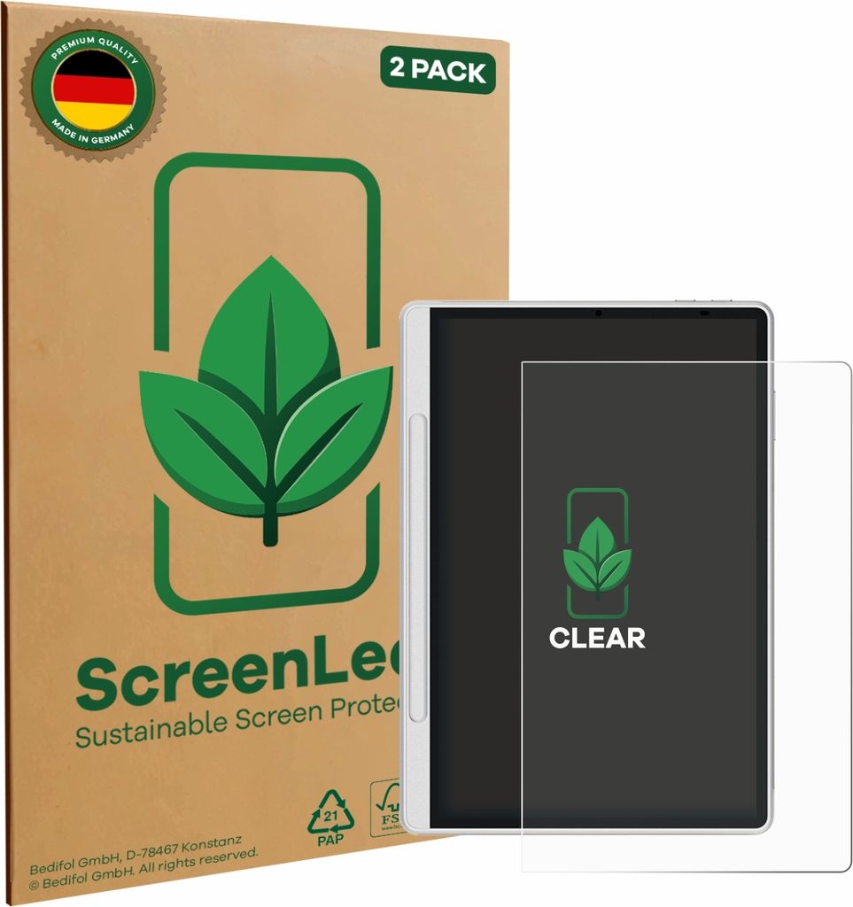 2x ScreenLeaf Schutzfolie für XP-Pen Magic Note Pad nachhaltiger Displayschutz Display Schutz Folie Klar Transparent