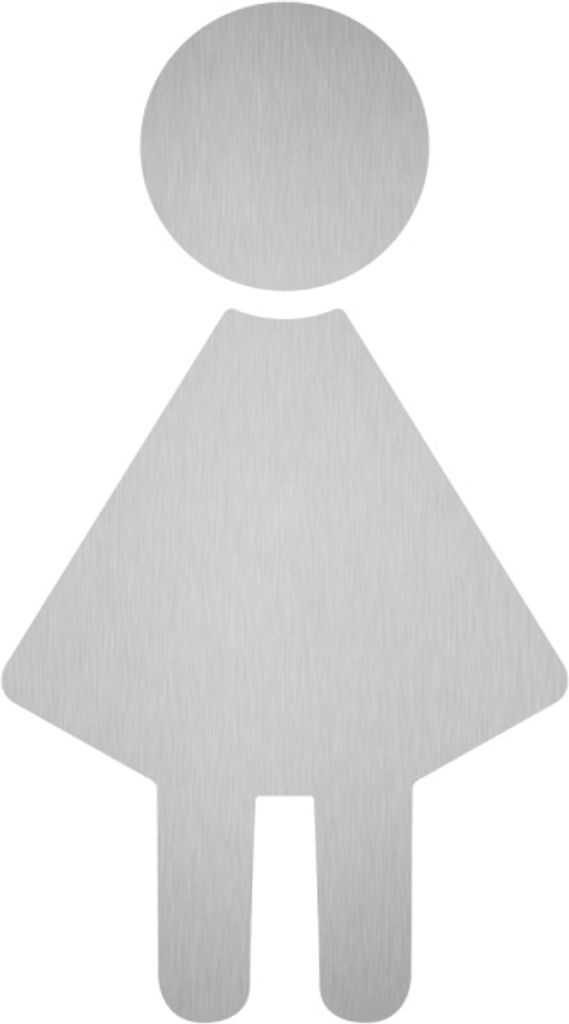 Aufkleber - Piktogramm WC Damen, Edelstahl, selbstklebend, 85x150 mm