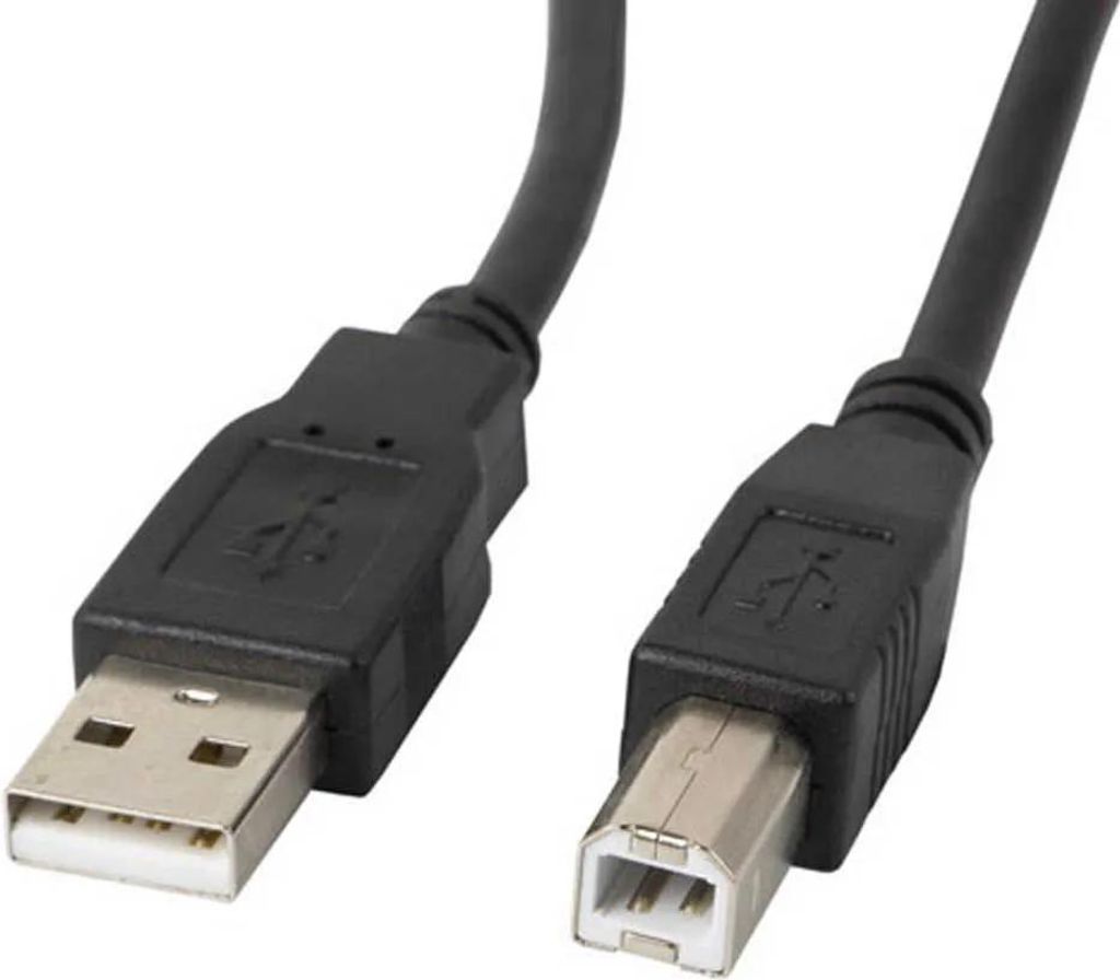 LANBERG USB-A(M)->USB-B(M) 2.0 Kabel 0,5m Ferrite sw Produktbild 