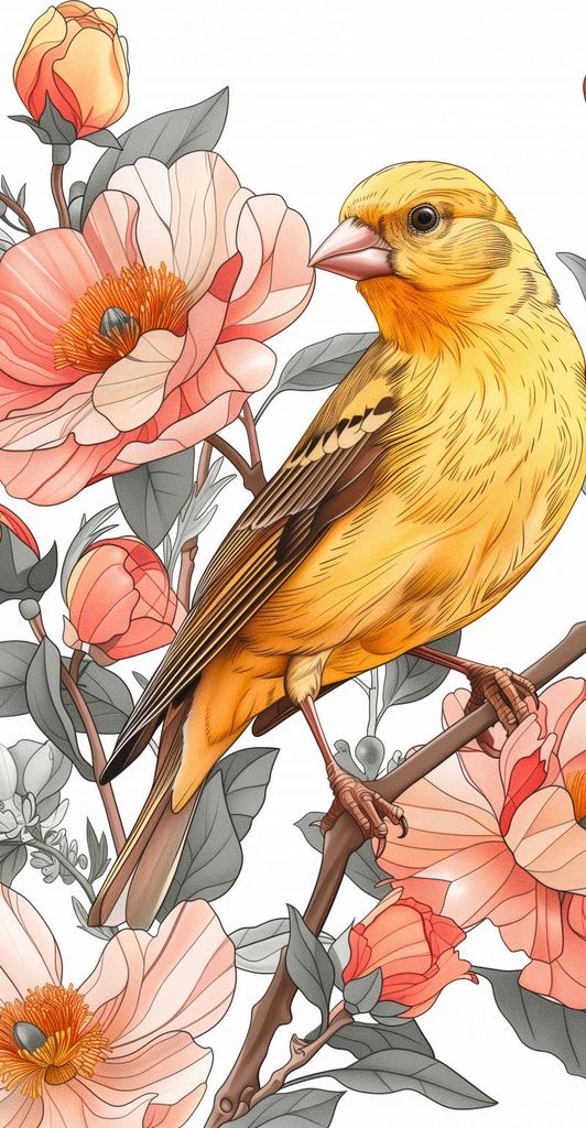 Plakat 50x100cm Frühlingssänger