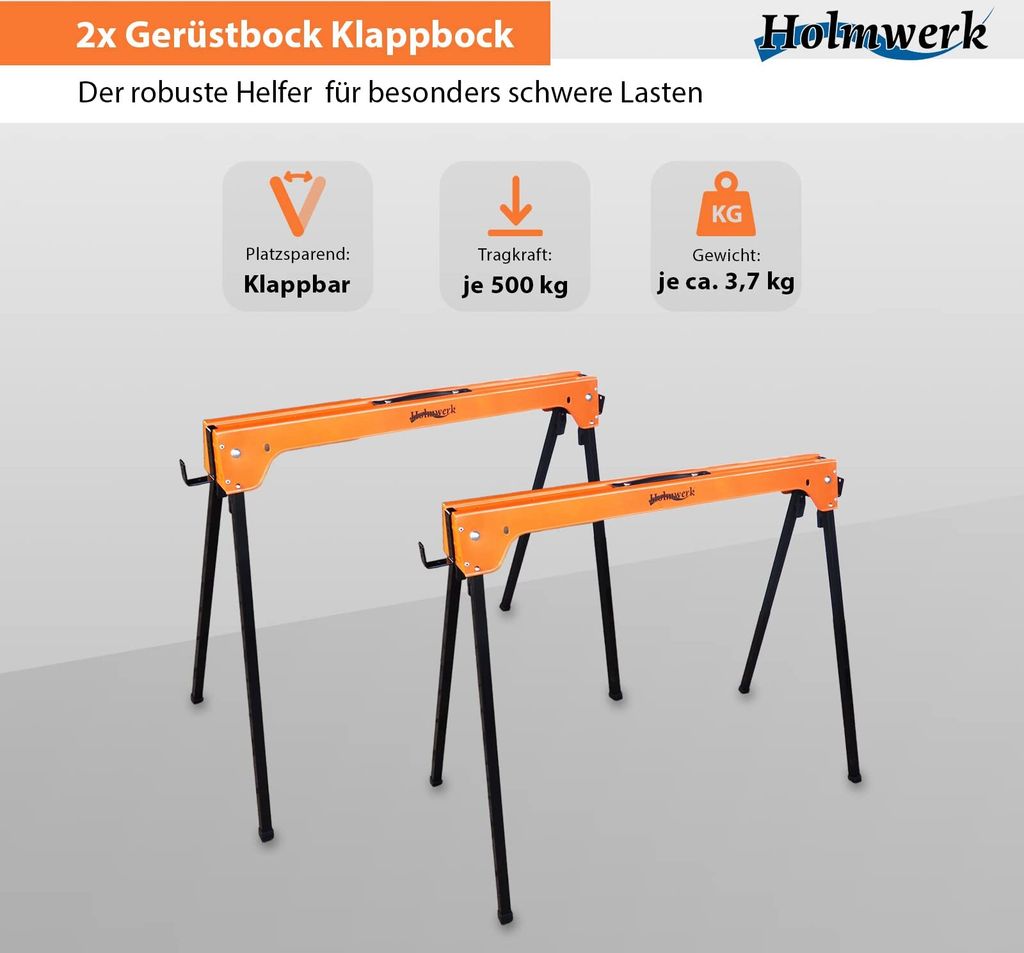2x Arbeitsbock Klappbock Gerüstbock Sägebock - 1000 kg Produktbild 13