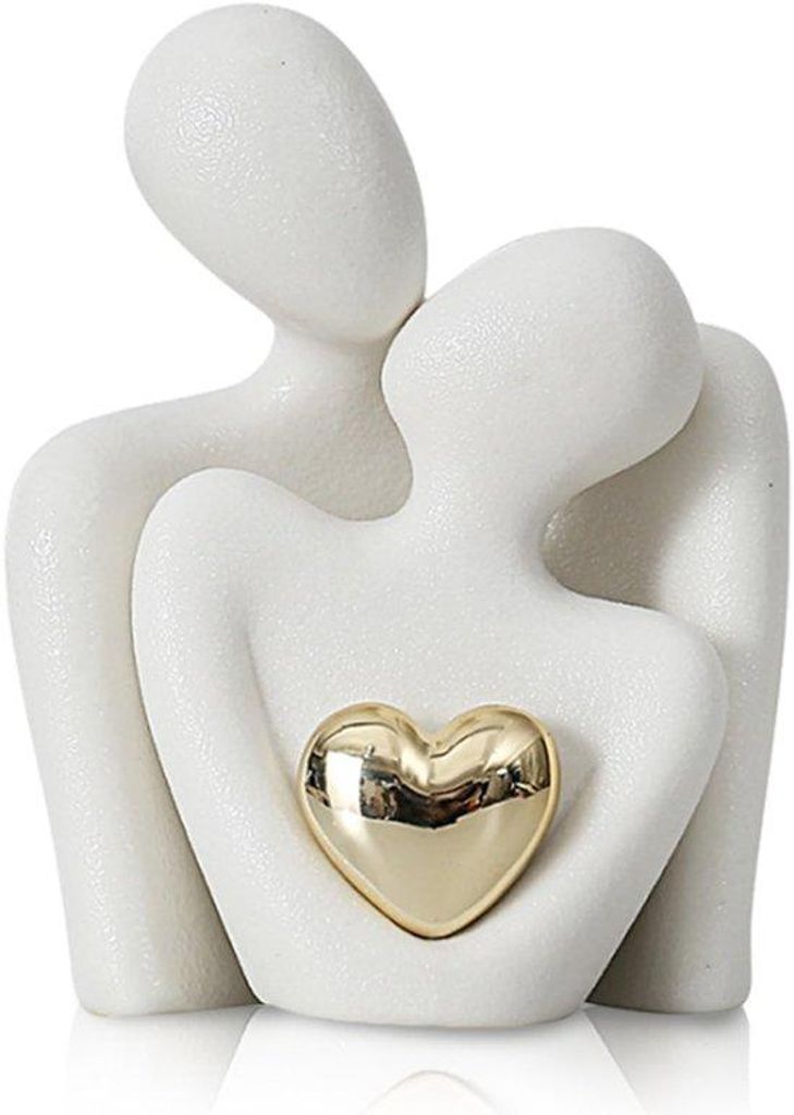 Romantische Paarfigur, weißes Nachbildung, Wohnzimmer Schmuck, Klein