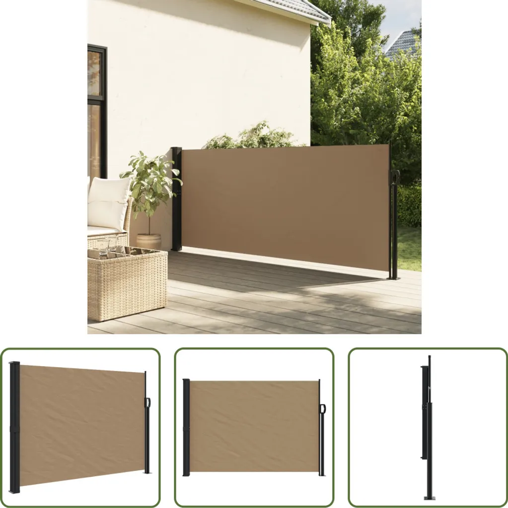 Frangivento Estensibile 140x300 Taupe: Tenda Privacy per Terrazza e Balcone