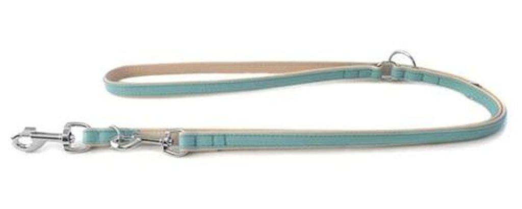 Das Lederband Hunde Führleine Firenze electric blue/nude