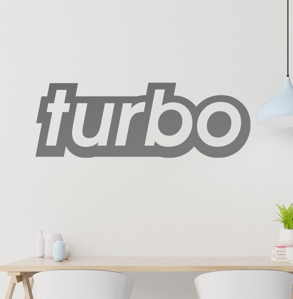 turbo Wandtattoo in 6 Größen - Wandaufkleber Wall Sticker - Dekoration, Küche, Wohnzimmer, Schlafzimmer, Badezimmer