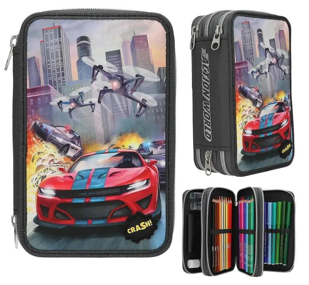 Trousse Dino World Action 0413981 Rigide : Finis les Crayons Cassés !