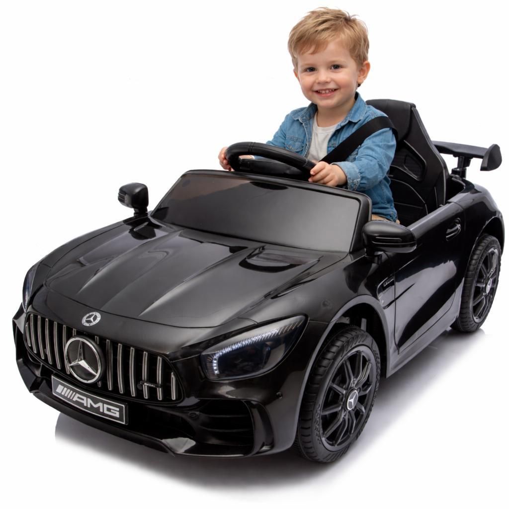 FINOOS Mercedes GTR AMG Kinder Elektroauto, 12V, mit Fernbedienung Schwarz