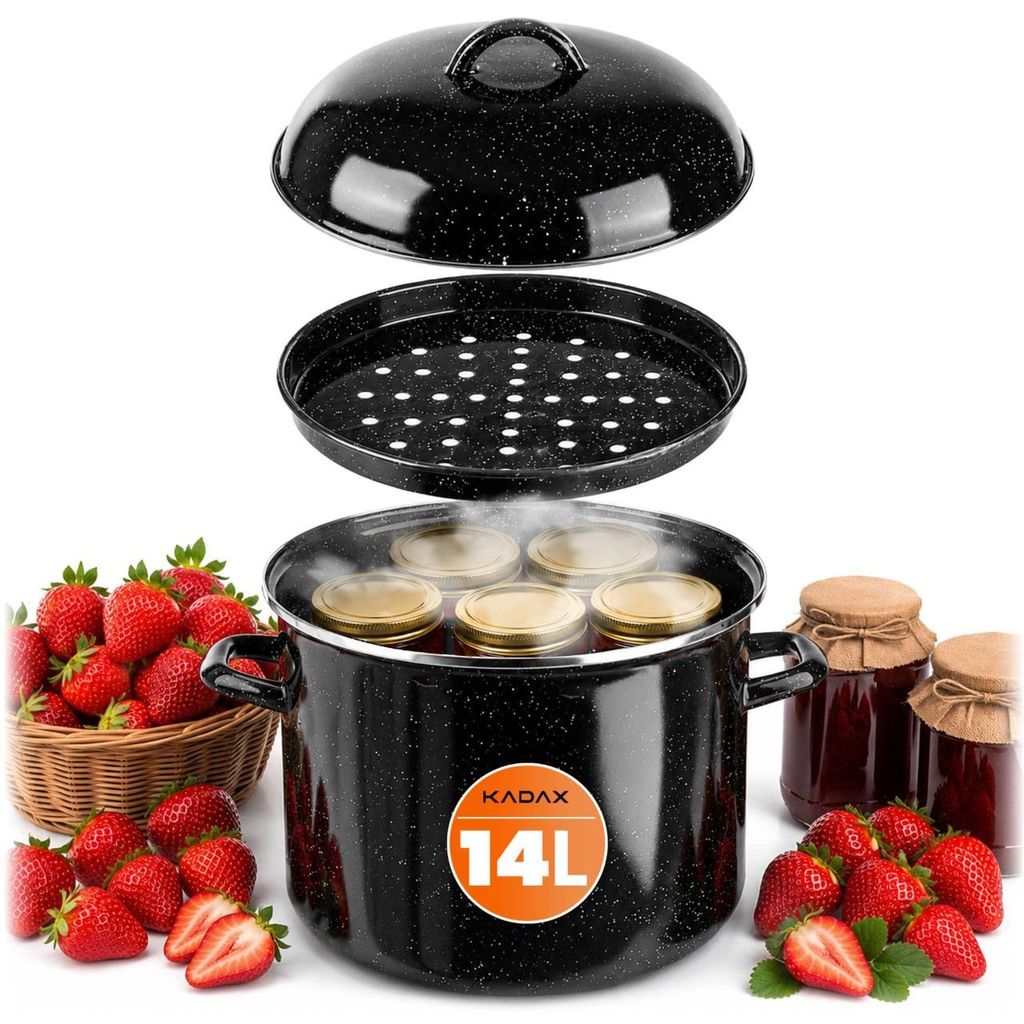 KADAX, marmite émaillée de 14 litres, grande casserole pour Image du produit 